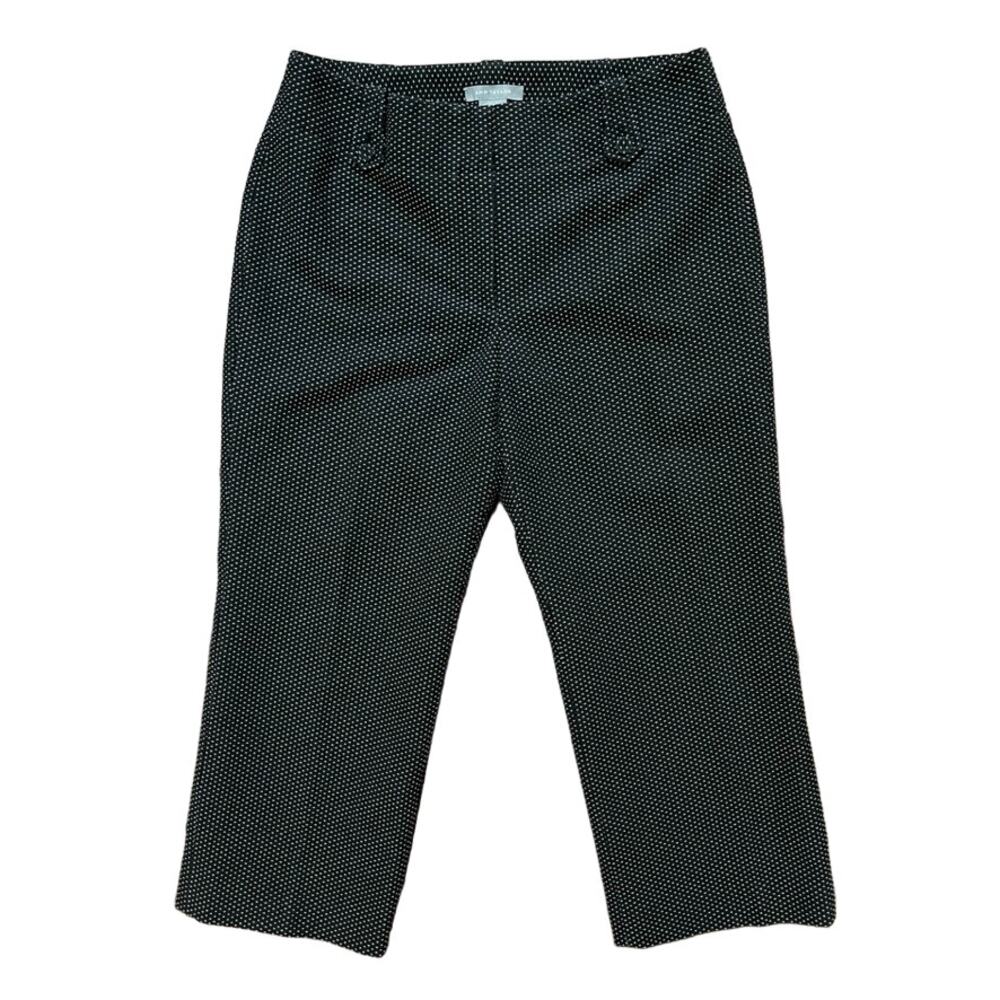 NEW ANN TAYLOR Margo Straight Crop Birdseye Stitch Trouser Pants in Black  SZ 6
